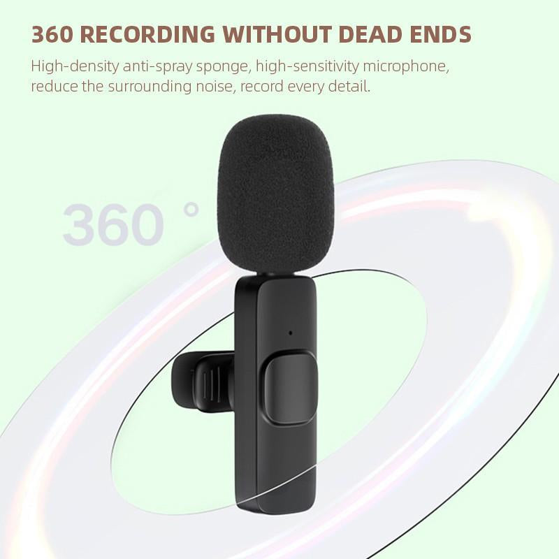 Wireless Lavalier Microphones for Iphone, Android Wireless Clip-On Microphones Professional Mic for Recording,Interview,Live Streaming,Plug-Play,Vlog Audio Usb Port for Smartphone Rechargeable Omnidirectional