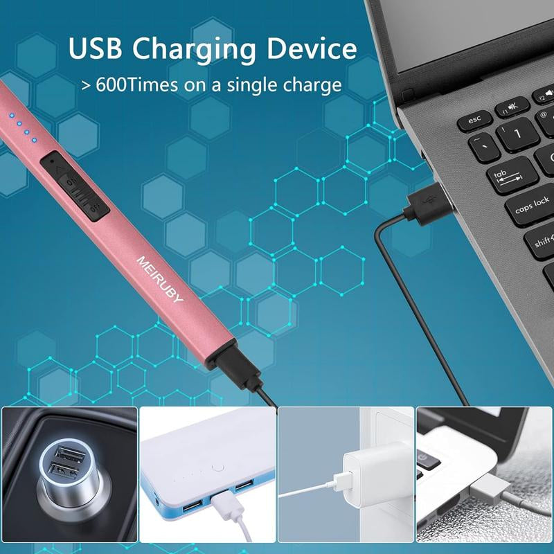 Electric Candle Lighter, Mothers Day Gifts for Mom from Daughter Son, Birthday Gifts for Mom Women Men Wife Sister, Economical Portable Rechargeable USB Arc Windproof Lighters for Candle Camping Kitchen BBQ Daily Use