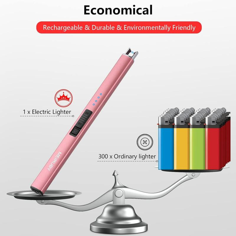 Electric Candle Lighter, Mothers Day Gifts for Mom from Daughter Son, Birthday Gifts for Mom Women Men Wife Sister, Economical Portable Rechargeable USB Arc Windproof Lighters for Candle Camping Kitchen BBQ Daily Use
