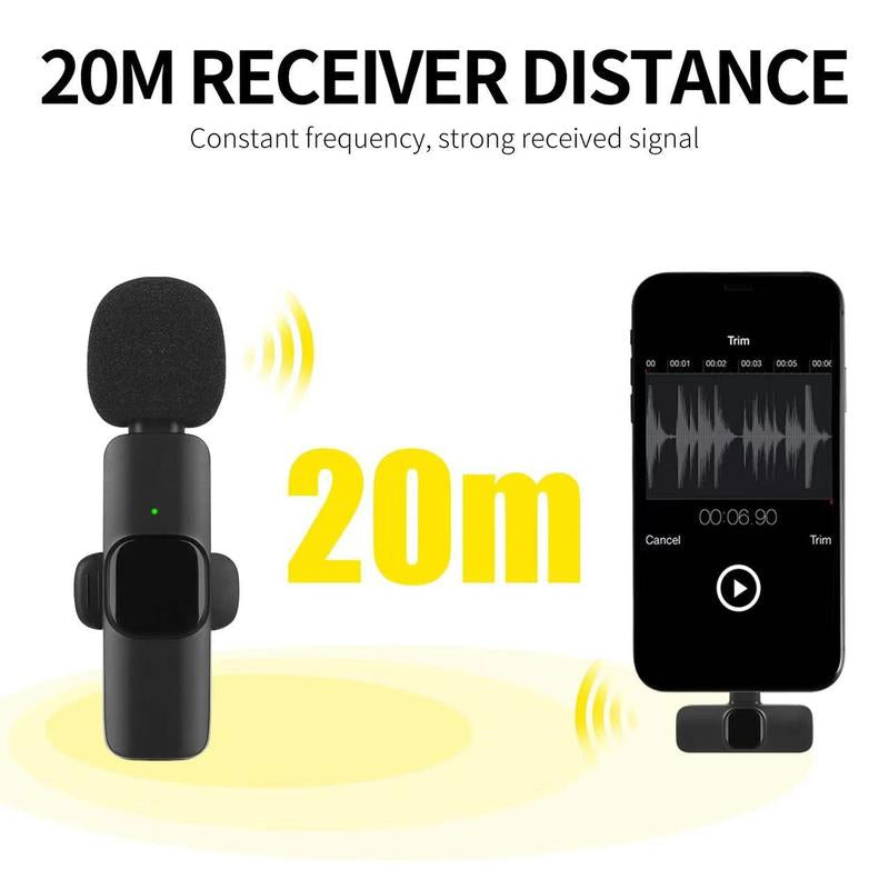 Compact Dual-Channel Wireless Lavalier Microphone System for Creators - Crystal Clear Audio for Live Streaming, Vlogging, Podcasts, Tiktok Content Creation & More Plug Recording