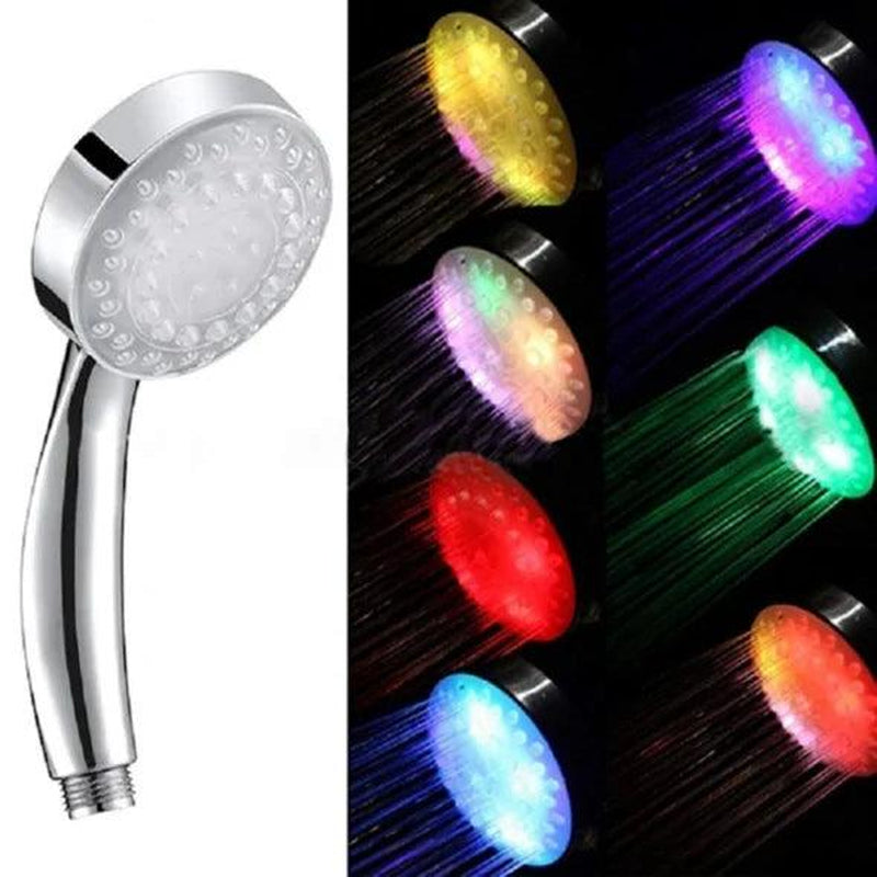 Chrome LED Shower Head with Temperature Display