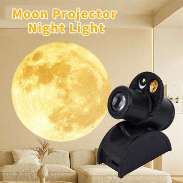 Mini Earth Moon Projector Lamp - Bedside Table Galaxy Projector, LED Starry Sky Projection Lamp,Halloween and Christmas Projection Lights, USB Charging Night Light, Creative Atmosphere Light for Bedroom Parties Gaming Room
