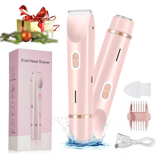 Mother'S Day Gift, Electric Bikini Trimmer, 2 in 1 Body & Facial Hair Removal, Dual-Head Electric Shaver, Waterproof Rechargeable Hair Trimmer, Hair Removal Device, Electric Shaver Women, Women'S Electric Shaver