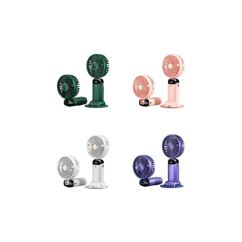 Summer Handheld Fan, Mini Usb Foldable Rechargeable Fan with Digital Display, Universal Gift Battery Powered Desk Fan, Cooling Fan, Birthday Gift
