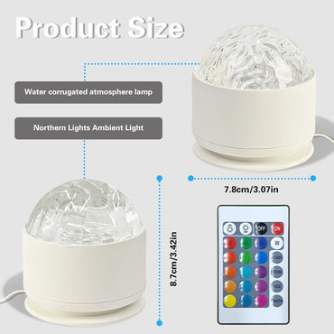 Aurora Ripple Projection Light, USB Powered 16 Color LED Projection Light with Remote Control, Ambient Light for Home Decor, Projector Lamp, Lights for Bedroom, HD Projector Lamp