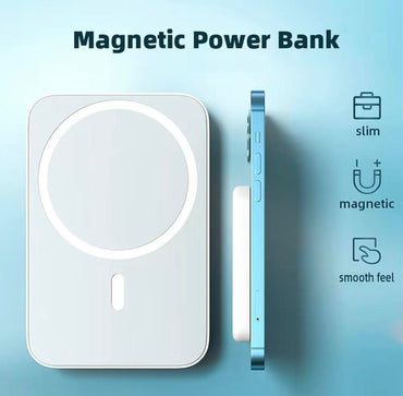 5000-10000Mah Magnetic Mobile Radio Power Bank, Accessories Designed for Iphone. Ultra-Thin Body. Charging Compact Wireless Smartphone Rechargeable