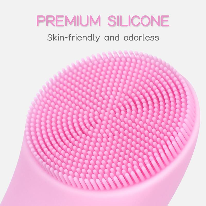 Facial Cleansing Brush, PRITECH Heatable Vibrating Face Scrubber with Massage, Silicone Face Scrubber for Women & Men, Electric Facial Cleanser for Deep Cleansing, Gentle Exfoliating (Pink) #Dealsforyoudays