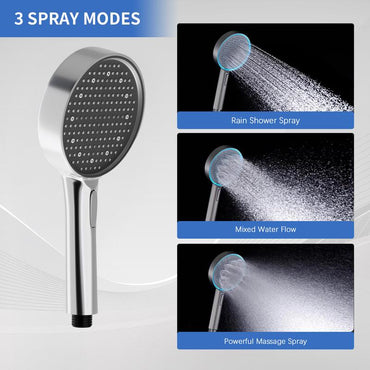 High Pressure Handheld Shower Head with 3 Spray Modes, Adjustable Angle Bracket, Hose, and Water-Activated LED Lights