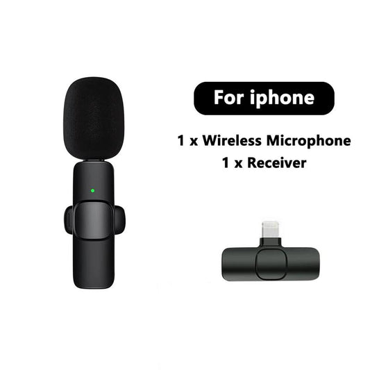 Wireless Lavalier Microphones for Iphone, Android Wireless Clip-On Microphones Professional Mic for Recording,Interview,Live Streaming,Plug-Play,Vlog Audio Usb Port for Smartphone Rechargeable Omnidirectional