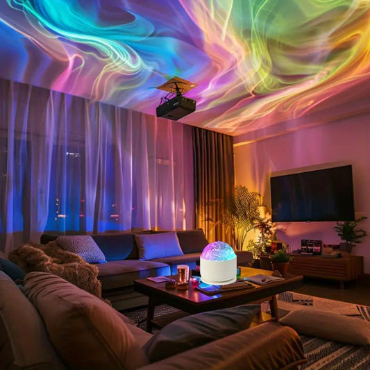 Aurora Ripple Projection Light, USB Powered 16 Color LED Projection Light with Remote Control, Ambient Light for Home Decor, Projector Lamp, Lights for Bedroom, HD Projector Lamp